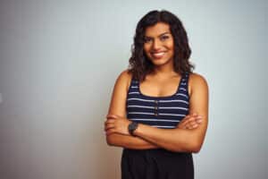Transgender woman is pleased with her MTF top surgery.