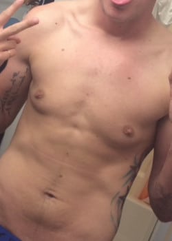 Before Image: FtM peri-areolar top surgery - front